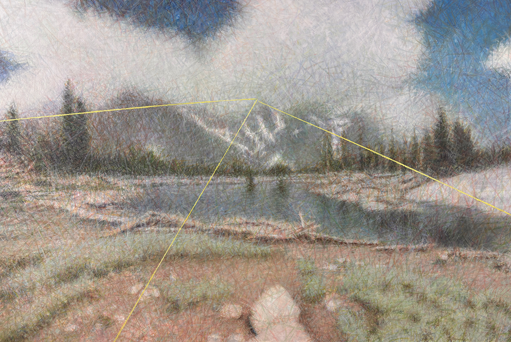 Норман Лето, Озеро з променями, полотно, олія, 120х80 см, 2024